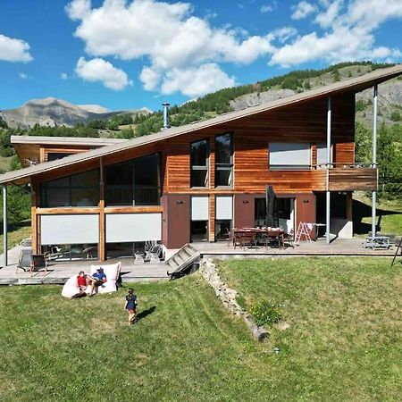 Chalet D'Architecte Avec Vue Panoramique Allos Exterior foto