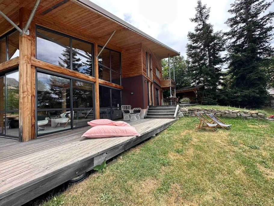 Chalet D'Architecte Avec Vue Panoramique Allos Exterior foto