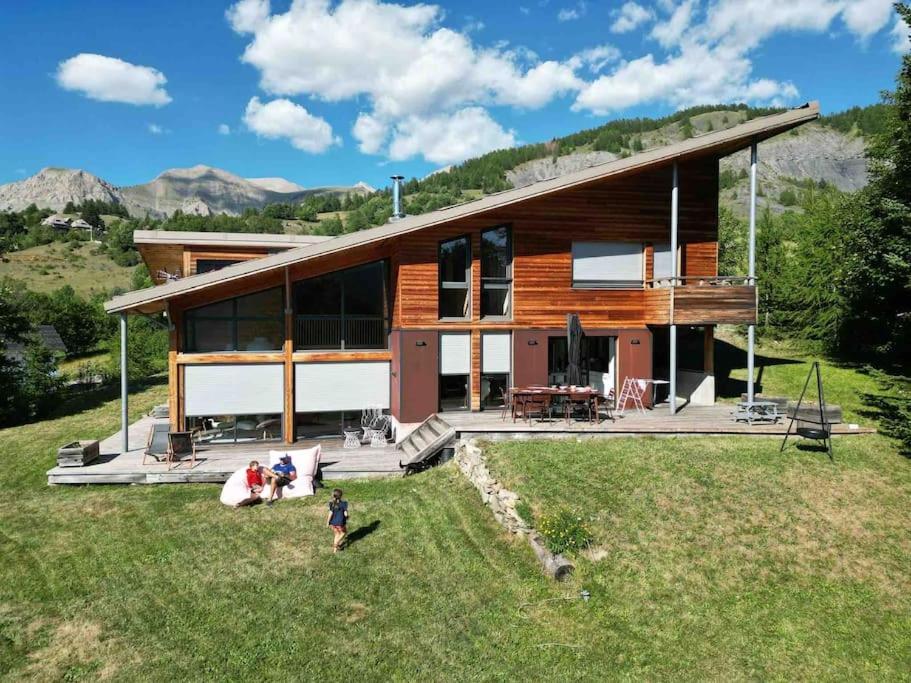 Chalet D'Architecte Avec Vue Panoramique Allos Exterior foto